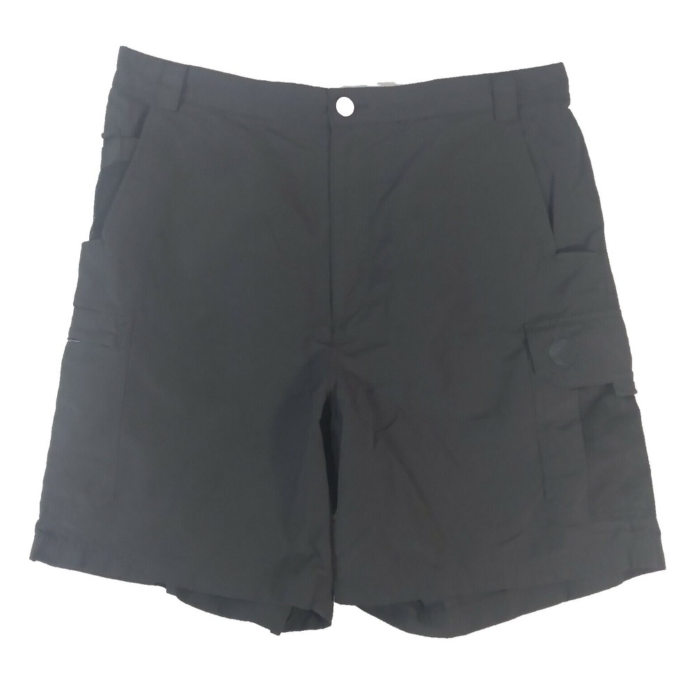 Reel Legends‎ Cargo Shorts Mens L Black Comfort Waist Dri Fit Fishing